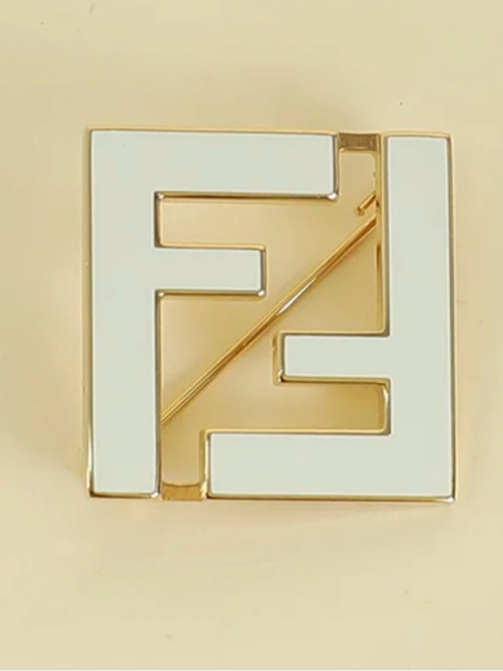 FENDI Enamel Square Logo Brooch/Pin